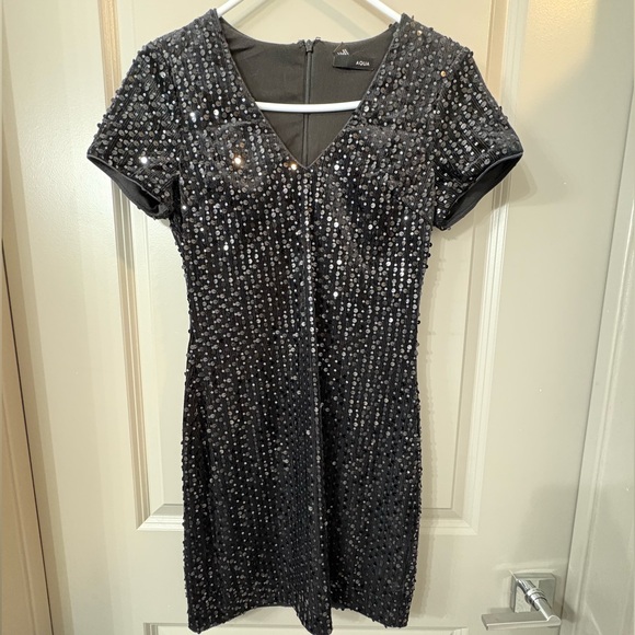Aqua Black Sequin Embellished Top - Picture 1 of 4